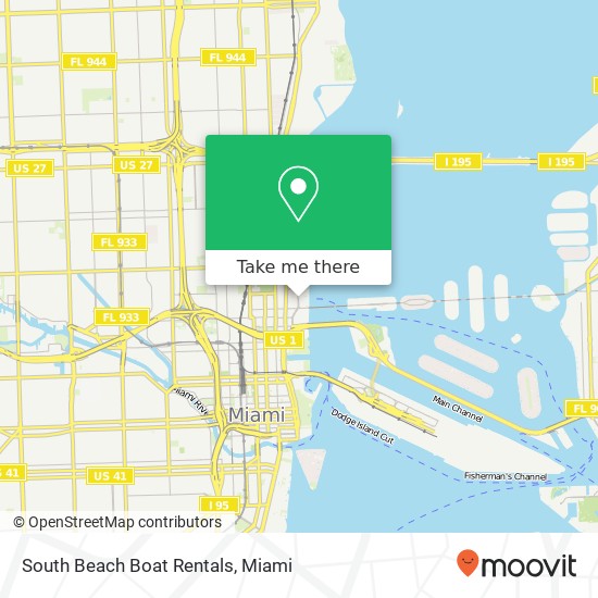 Mapa de South Beach Boat Rentals
