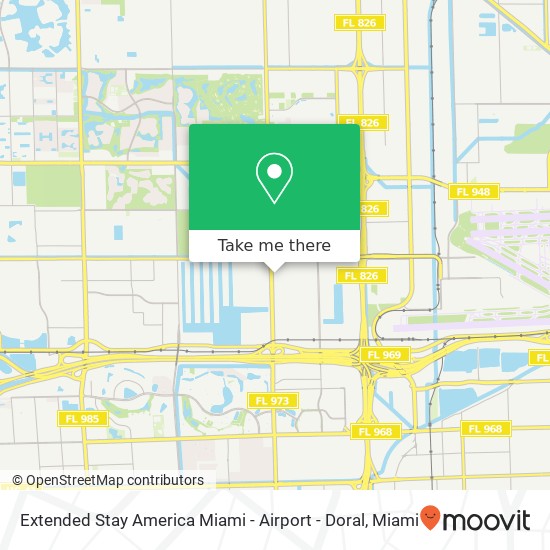 Mapa de Extended Stay America Miami - Airport - Doral