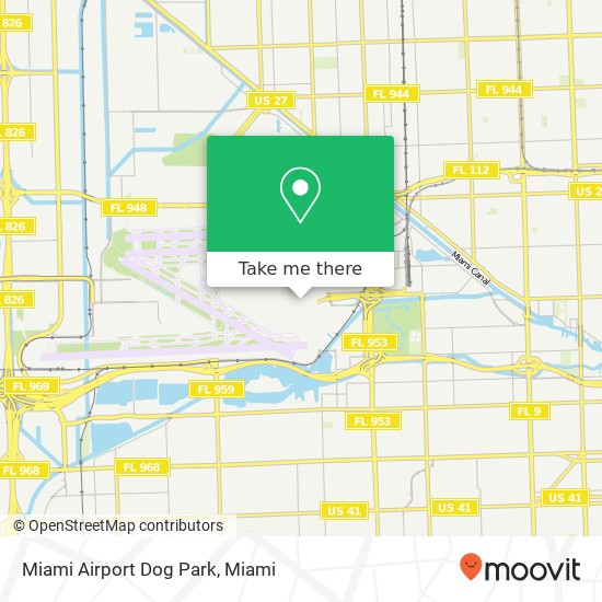 Mapa de Miami Airport Dog Park