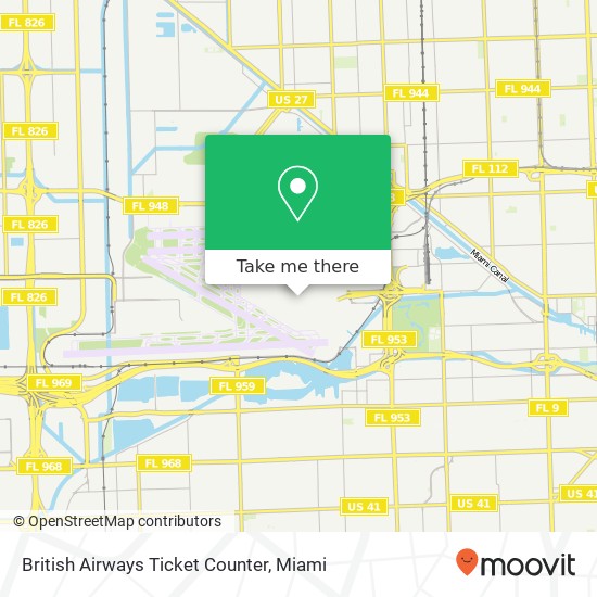 Mapa de British Airways Ticket Counter