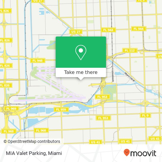 MIA Valet Parking map