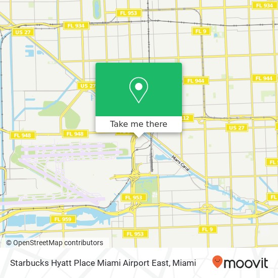 Starbucks Hyatt Place Miami Airport East map