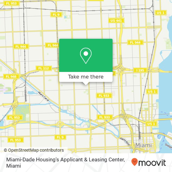 Miami-Dade Housing's Applicant & Leasing Center map
