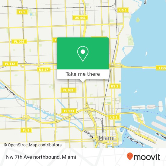 Mapa de Nw 7th Ave northbound