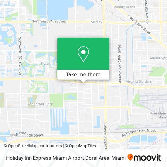 Mapa de Holiday Inn Express Miami Airport Doral Area