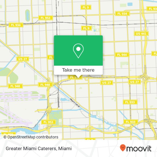 Greater Miami Caterers map