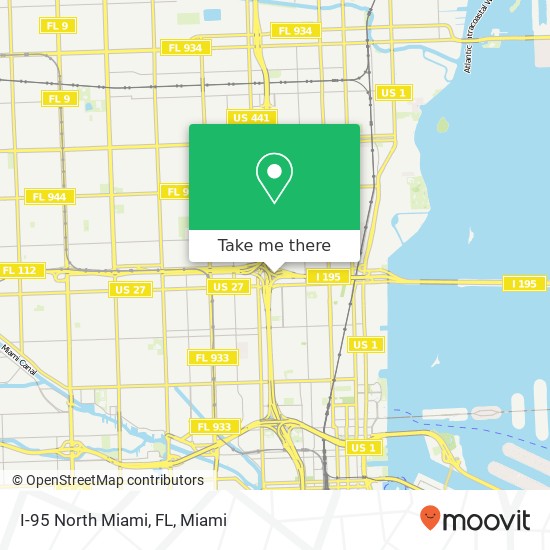 I-95 North Miami, FL map