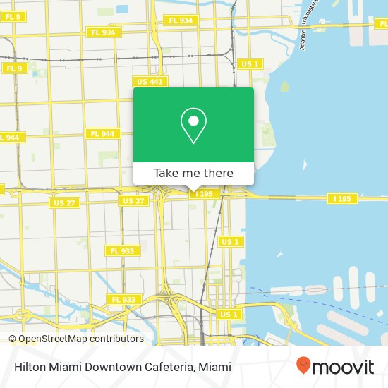 Hilton Miami Downtown Cafeteria map