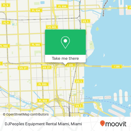 Mapa de DJPeoples Equipment Rental Miami