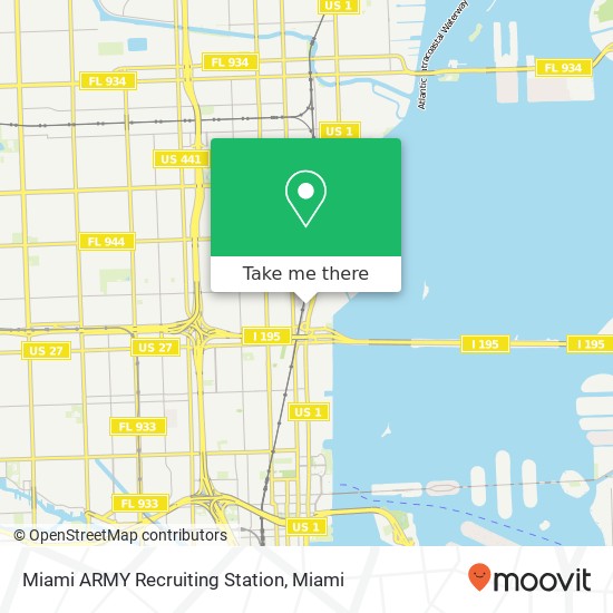 Mapa de Miami ARMY Recruiting Station