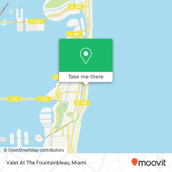 Valet At The Fountainbleau map