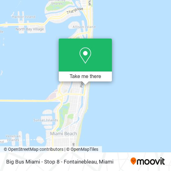 Mapa de Big Bus Miami - Stop 8 - Fontainebleau