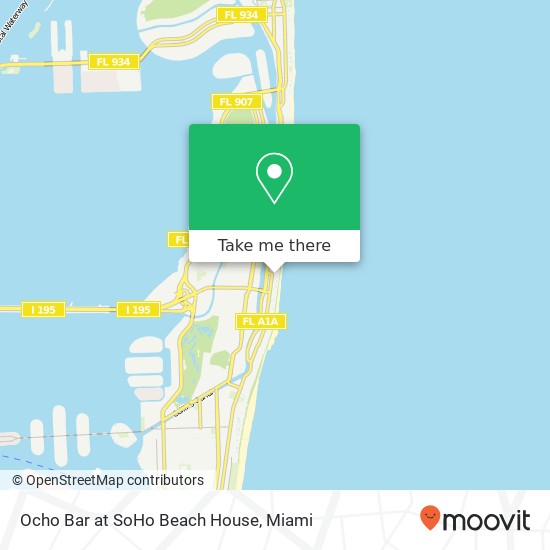 Ocho Bar at SoHo Beach House map