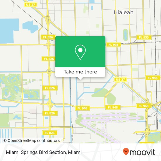 Miami Springs Bird Section map