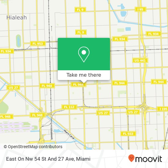 East On Nw 54 St And 27 Ave map