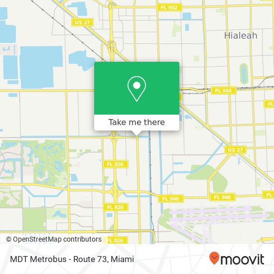 Mapa de MDT Metrobus - Route 73