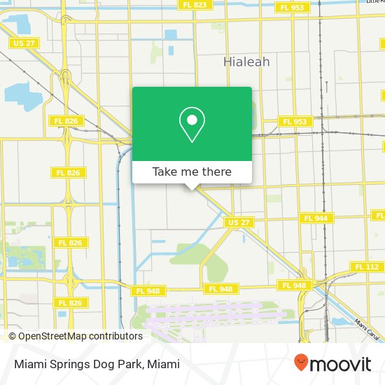 Miami Springs Dog Park map