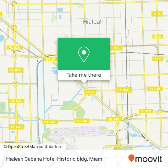 Hialeah Cabana Hotel-Historic bldg map