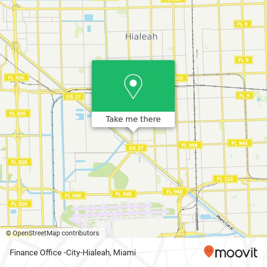 Finance Office -City-Hialeah map