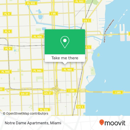Mapa de Notre Dame Apartments