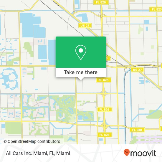 All Cars Inc. Miami, Fl. map