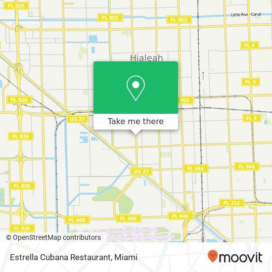Mapa de Estrella Cubana Restaurant