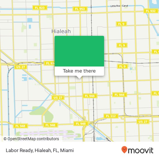 Mapa de Labor Ready, Hialeah, FL