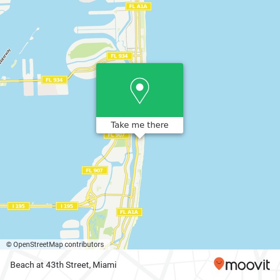 Beach at 43th Street map