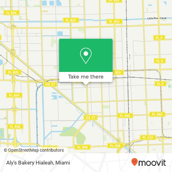 Aly's Bakery Hialeah map