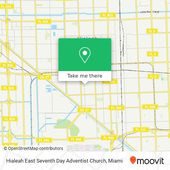 Mapa de Hialeah East Seventh Day Adventist Church