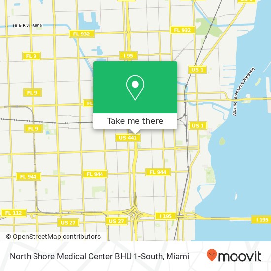 Mapa de North Shore Medical Center BHU 1-South
