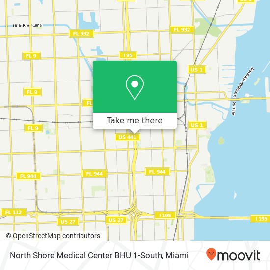 North Shore Medical Center BHU 1-South map