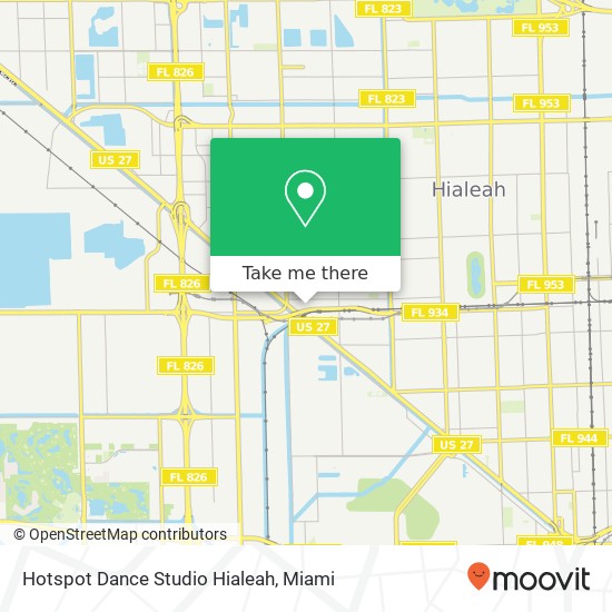 Hotspot Dance Studio Hialeah map