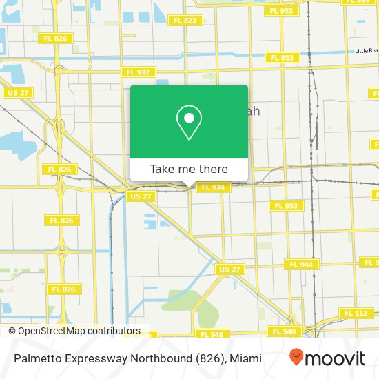 Palmetto Expressway Northbound (826) map