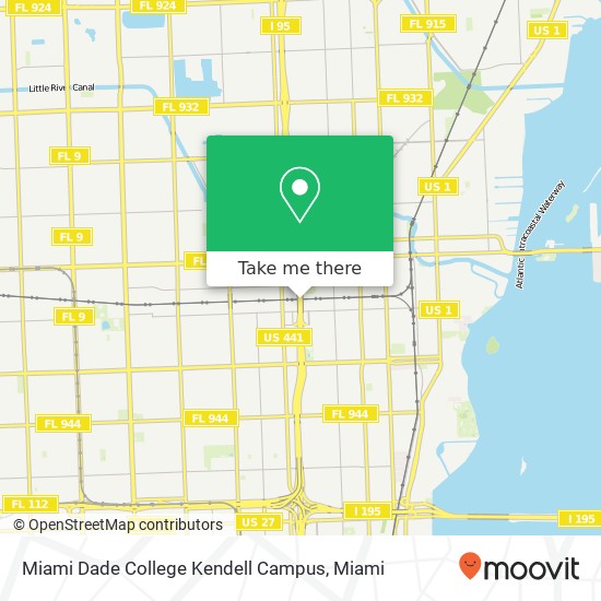 Miami Dade College Kendell Campus map