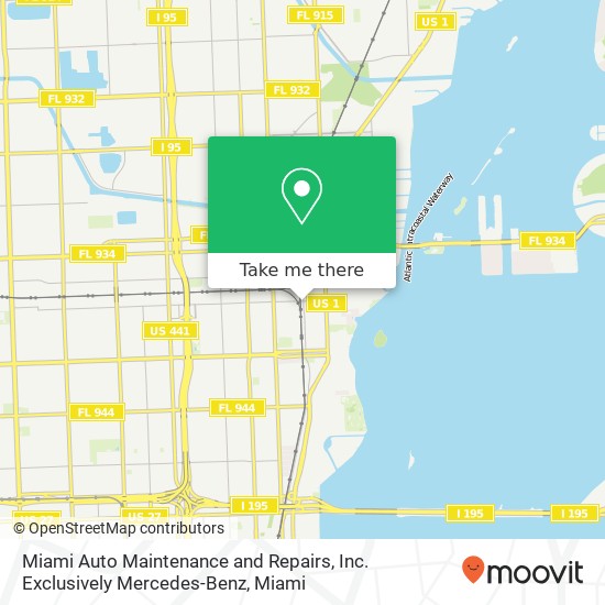 Miami Auto Maintenance and Repairs, Inc. Exclusively Mercedes-Benz map