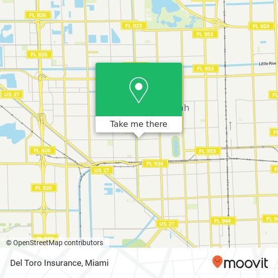 Del Toro Insurance map