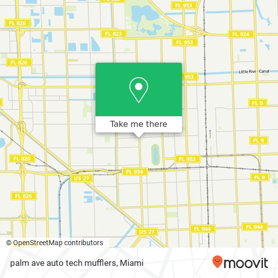 Mapa de palm ave auto tech mufflers