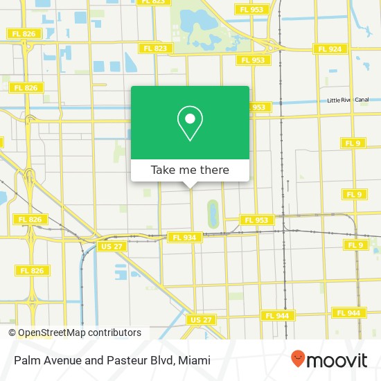 Palm Avenue and Pasteur Blvd map