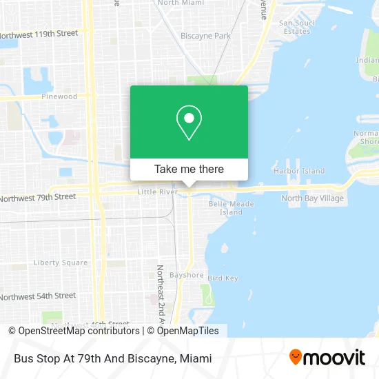 Bus Stop At 79th And Biscayne map