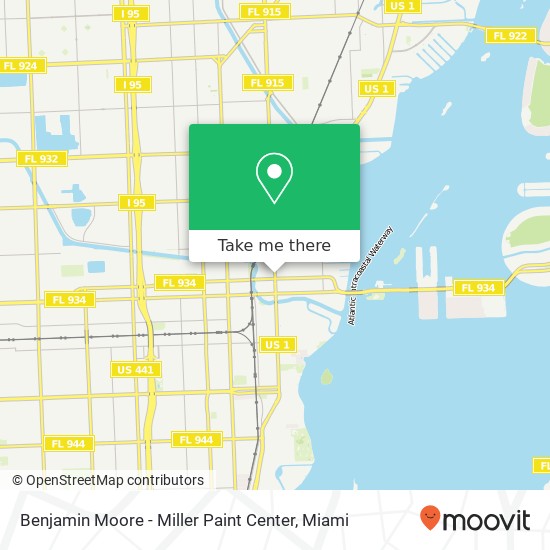 Mapa de Benjamin Moore - Miller Paint Center