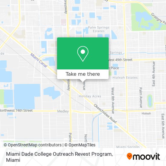 Miami Dade College Outreach Revest Program map