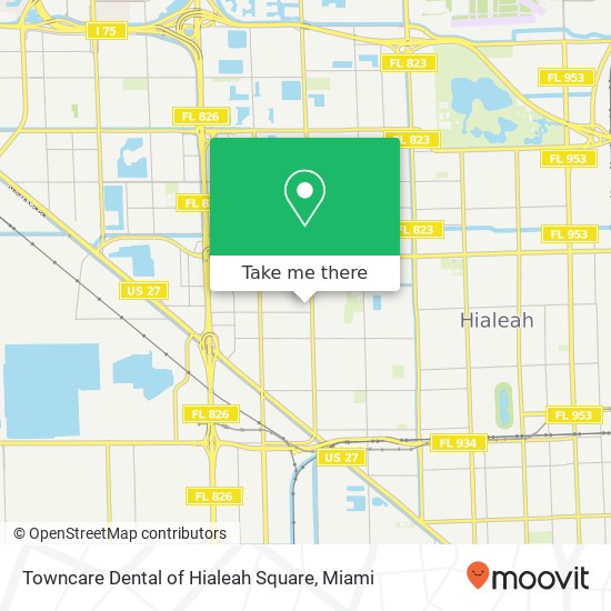 Towncare Dental of Hialeah Square map