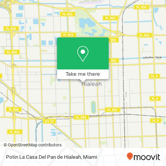 Mapa de Potin La Casa Del Pan de Hialeah