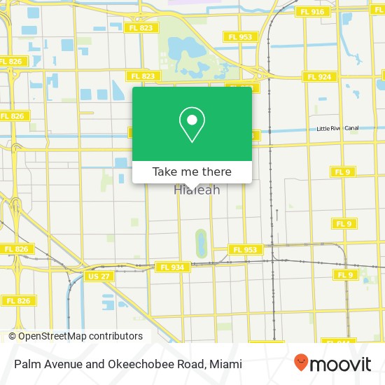 Palm Avenue and Okeechobee Road map