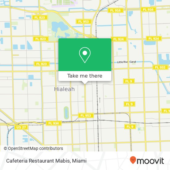 Mapa de Cafeteria Restaurant Mabis