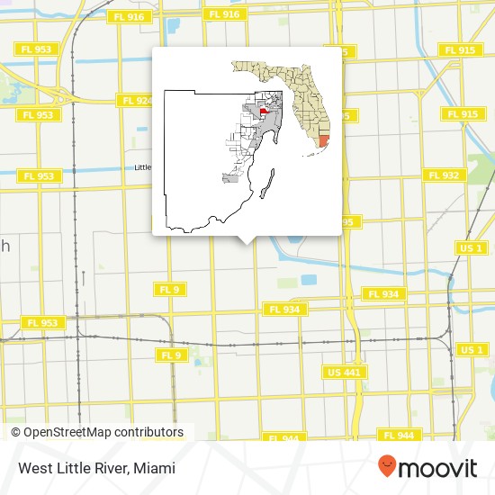 West Little River map