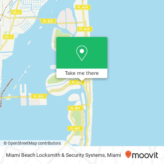 Miami Beach Locksmith & Security Systems map