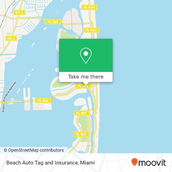 Mapa de Beach Auto Tag and Insurance