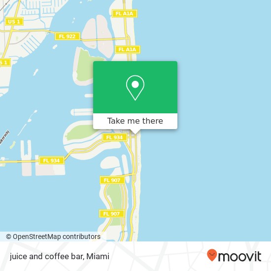 juice and coffee bar map
